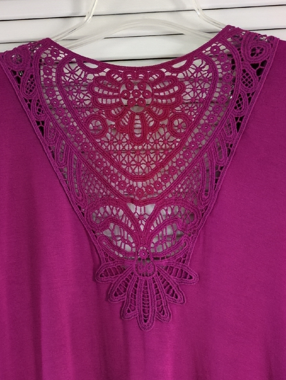 Apt. 9 Open-Front Cardigan Sweater with Lace Back. Size S. Magenta - Picture 4 of 8